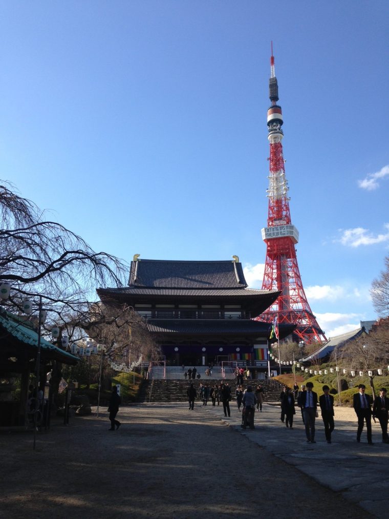 東京タワーと芝増上寺