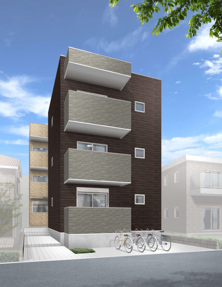 木造アパート施工中