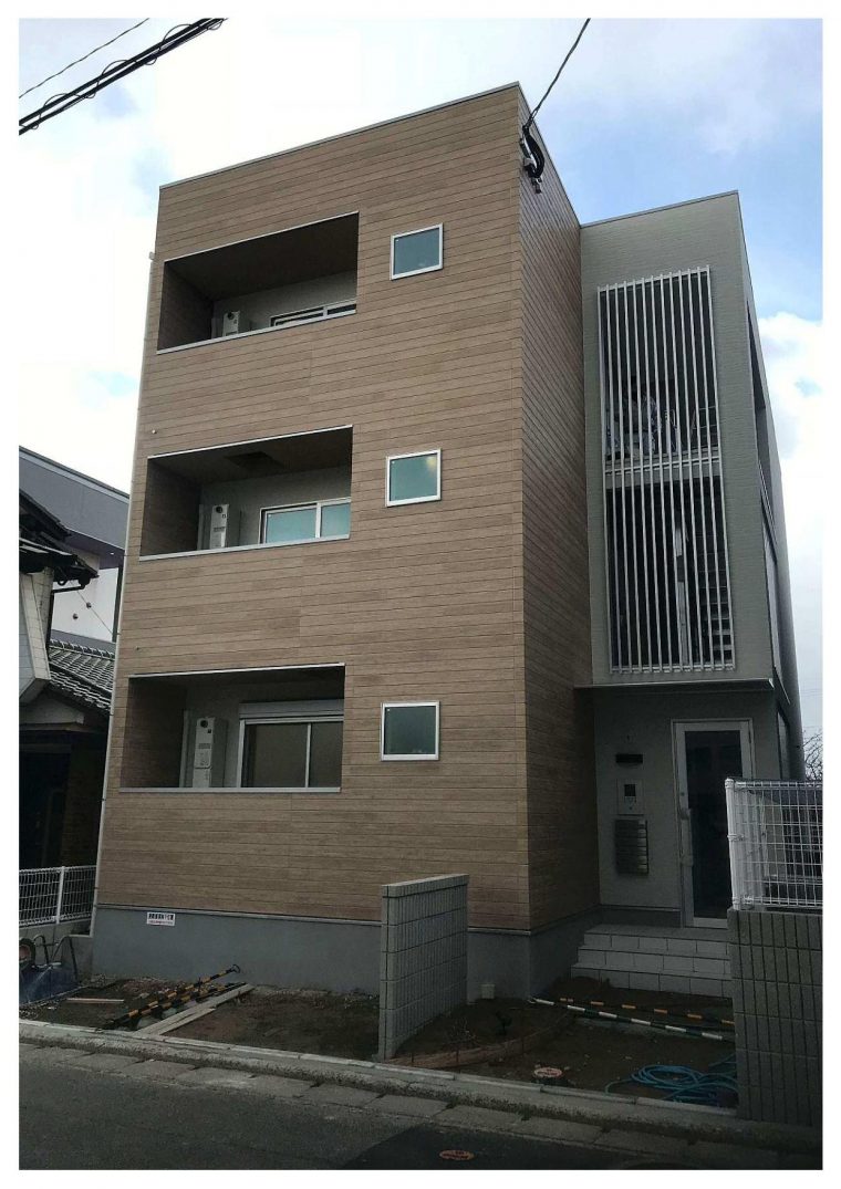 福岡市東区の投資用アパート　竣工間近