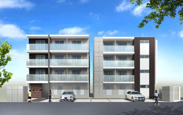 福岡２棟並んだ賃貸デザイナーズマンション